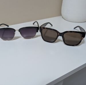Two Pair's of Stylish Black and Brown Sunglasses